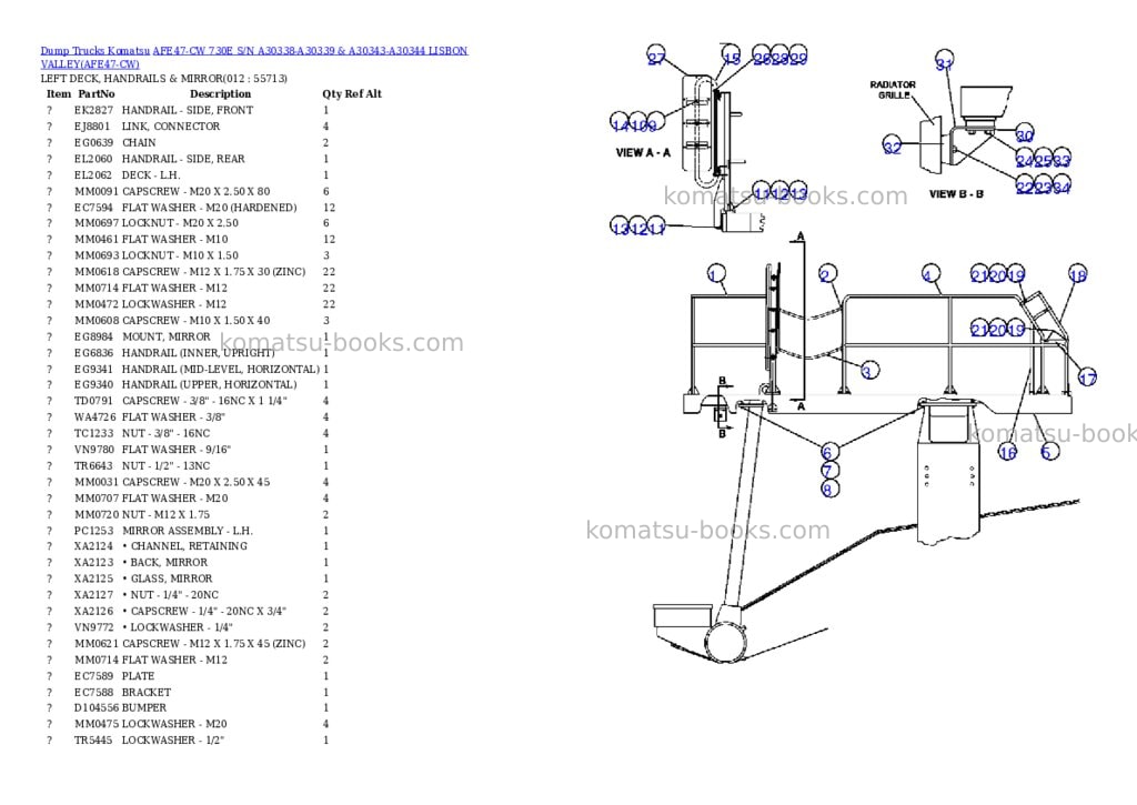 Komatsu afe47-cw 730e s/n a30338-a30339 & a30343-a30344 lisbon valley Parts catalog cover Page 6 Komatsu afe47-cw 730e s/n a30338-a30339 & a30343-a30344 lisbon valley Parts catalog cover Page 6