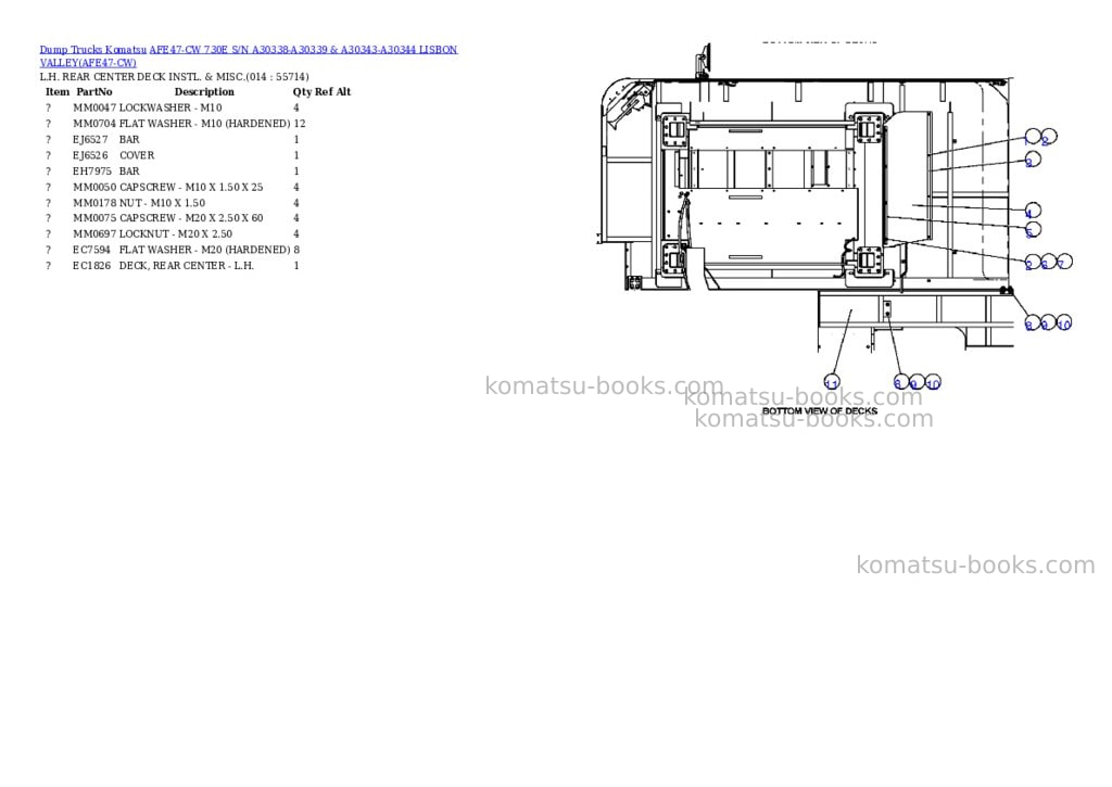 Komatsu afe47-cw 730e s/n a30338-a30339 & a30343-a30344 lisbon valley Parts catalog cover Page 7 Komatsu afe47-cw 730e s/n a30338-a30339 & a30343-a30344 lisbon valley Parts catalog cover Page 7