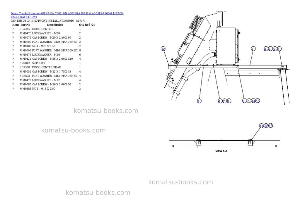 Komatsu afe47-cw 730e s/n a30338-a30339 & a30343-a30344 lisbon valley Parts catalog cover Page 8 Komatsu afe47-cw 730e s/n a30338-a30339 & a30343-a30344 lisbon valley Parts catalog cover Page 8