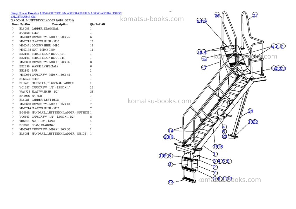 Komatsu afe47-cw 730e s/n a30338-a30339 & a30343-a30344 lisbon valley Parts catalog cover Page 9 Komatsu afe47-cw 730e s/n a30338-a30339 & a30343-a30344 lisbon valley Parts catalog cover Page 9