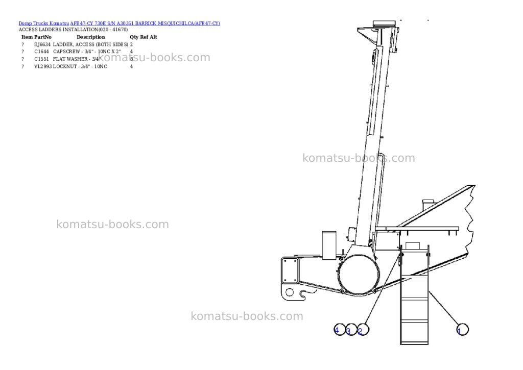 Komatsu afe47-cy 730e s/n a30351 barrick misquichilca Parts catalog cover Page 10 Komatsu afe47-cy 730e s/n a30351 barrick misquichilca Parts catalog cover Page 10