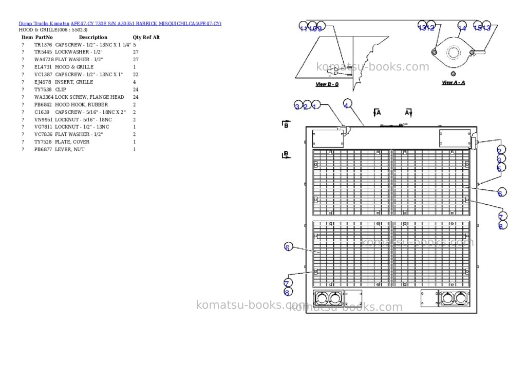 Komatsu afe47-cy 730e s/n a30351 barrick misquichilca Parts catalog cover Page 3 Komatsu afe47-cy 730e s/n a30351 barrick misquichilca Parts catalog cover Page 3