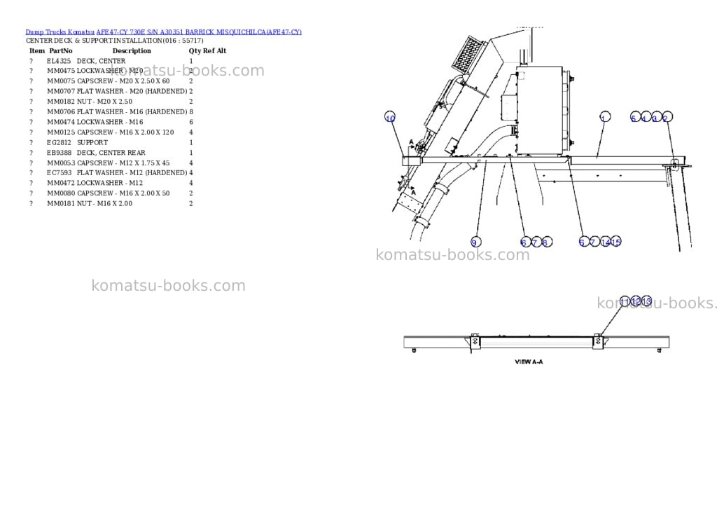 Komatsu afe47-cy 730e s/n a30351 barrick misquichilca Parts catalog cover Page 8 Komatsu afe47-cy 730e s/n a30351 barrick misquichilca Parts catalog cover Page 8