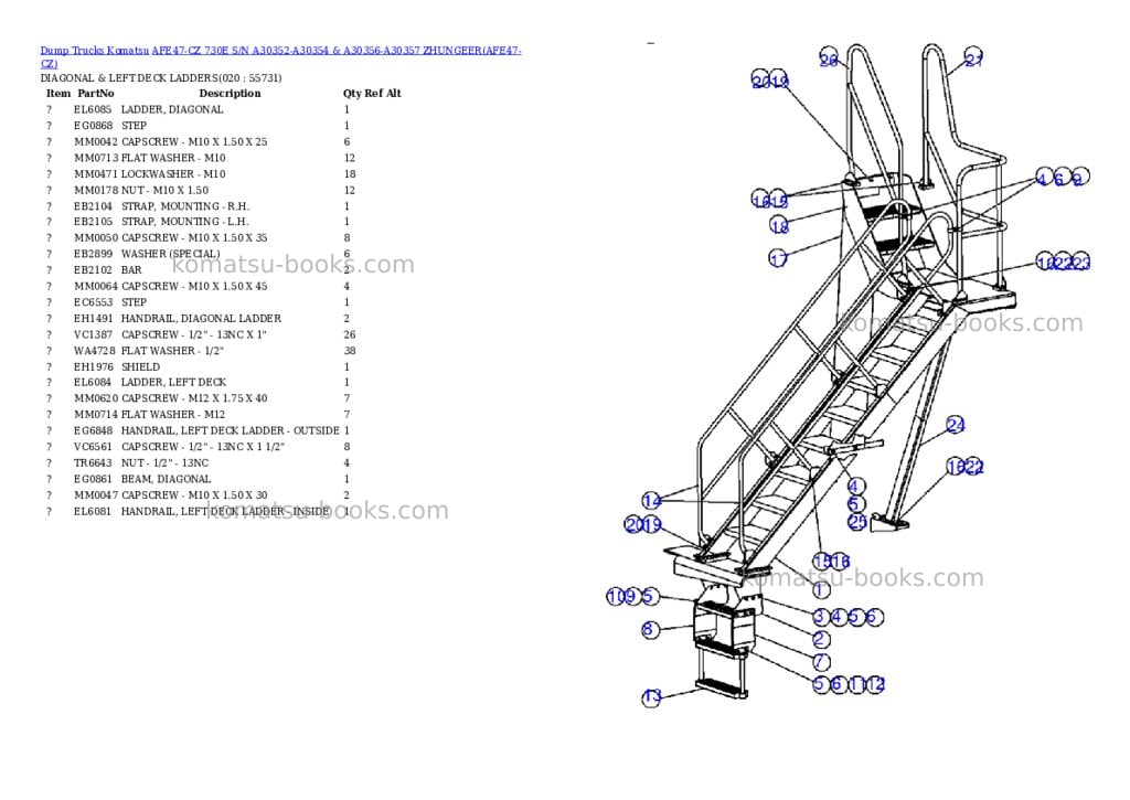 Komatsu afe47-cz 730e s/n a30352-a30354 & a30356-a30357 zhungeer Parts catalog cover Page 10 Komatsu afe47-cz 730e s/n a30352-a30354 & a30356-a30357 zhungeer Parts catalog cover Page 10