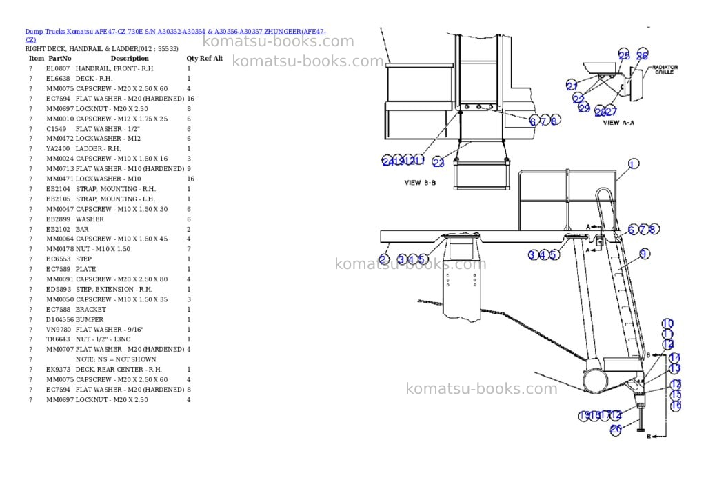 Komatsu afe47-cz 730e s/n a30352-a30354 & a30356-a30357 zhungeer Parts catalog cover Page 6 Komatsu afe47-cz 730e s/n a30352-a30354 & a30356-a30357 zhungeer Parts catalog cover Page 6