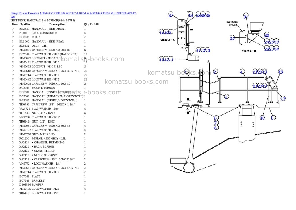 Komatsu afe47-cz 730e s/n a30352-a30354 & a30356-a30357 zhungeer Parts catalog cover Page 7 Komatsu afe47-cz 730e s/n a30352-a30354 & a30356-a30357 zhungeer Parts catalog cover Page 7