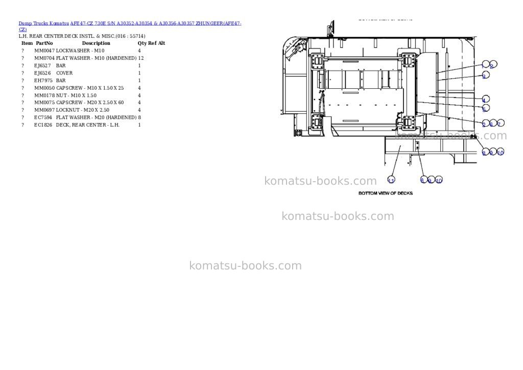Komatsu afe47-cz 730e s/n a30352-a30354 & a30356-a30357 zhungeer Parts catalog cover Page 8 Komatsu afe47-cz 730e s/n a30352-a30354 & a30356-a30357 zhungeer Parts catalog cover Page 8