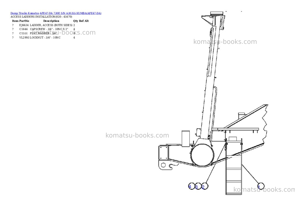 Komatsu afe47-da 730e s/n a30355 kumba Parts catalog cover Page 10