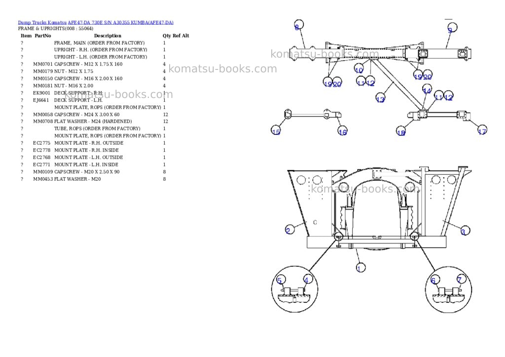Komatsu afe47-da 730e s/n a30355 kumba Parts catalog cover Page 4