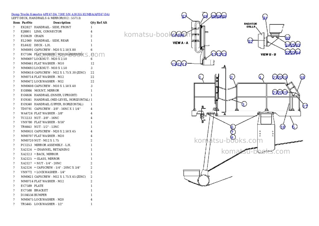Komatsu afe47-da 730e s/n a30355 kumba Parts catalog cover Page 6