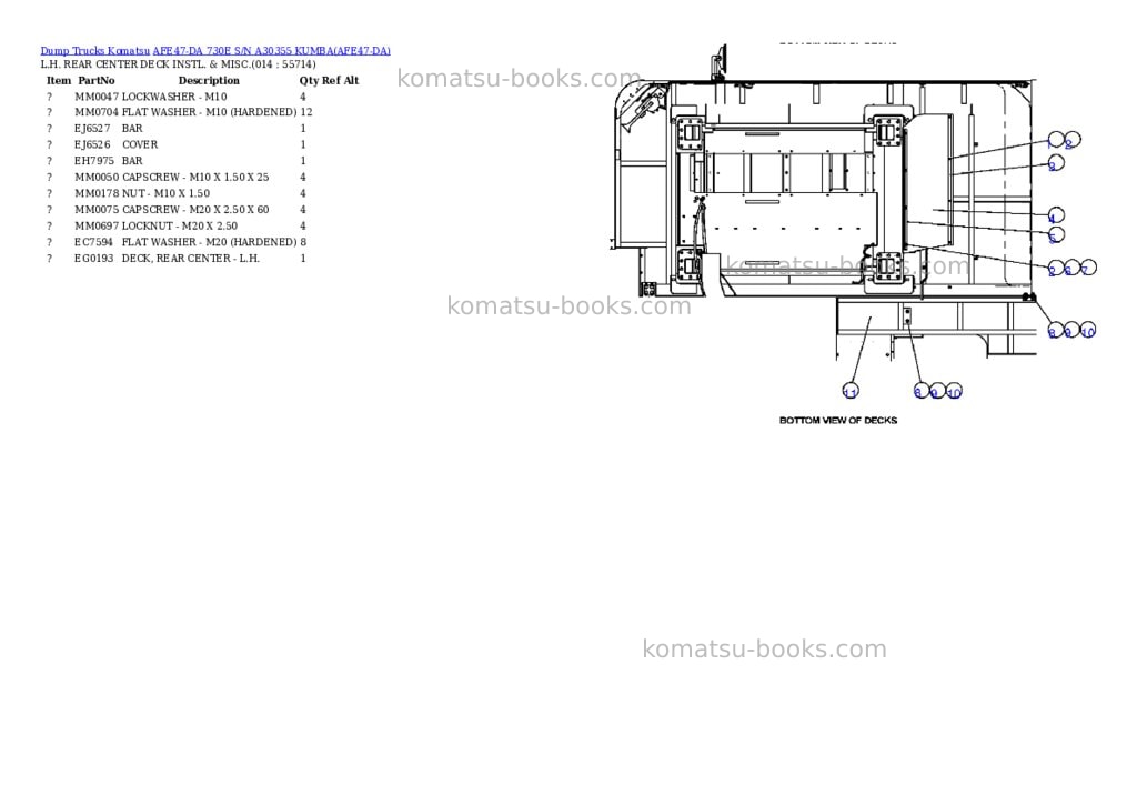 Komatsu afe47-da 730e s/n a30355 kumba Parts catalog cover Page 7