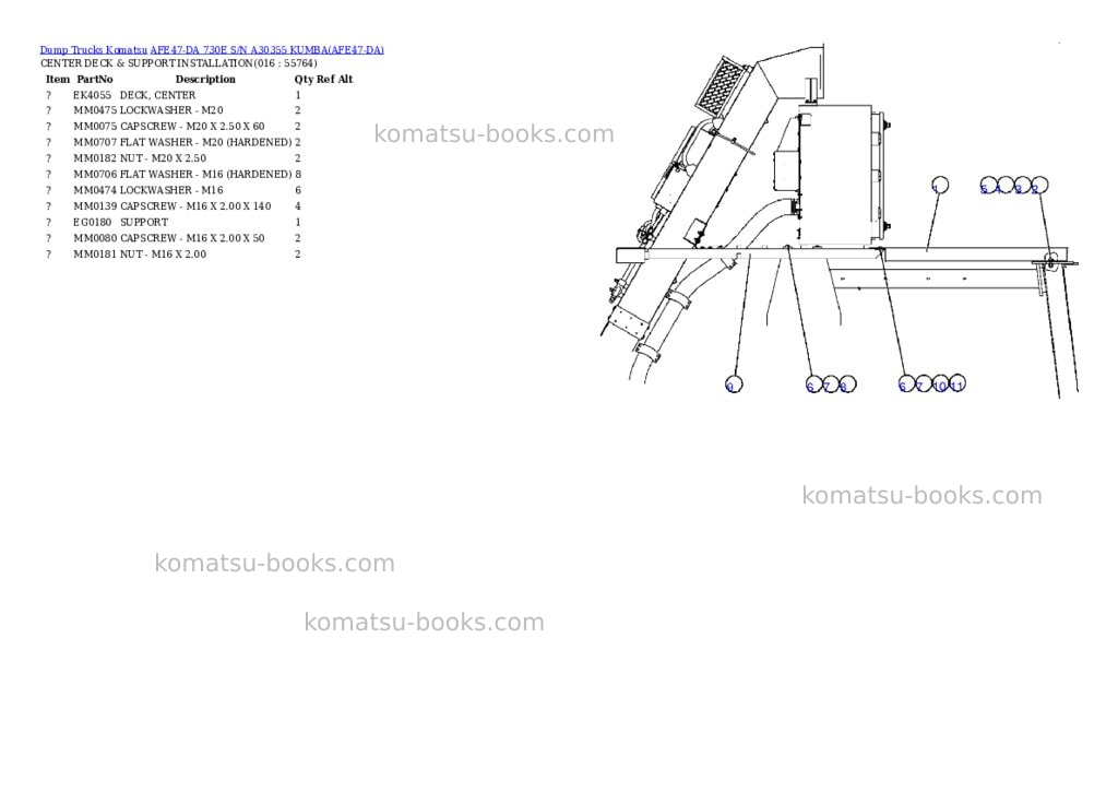Komatsu afe47-da 730e s/n a30355 kumba Parts catalog cover Page 8
