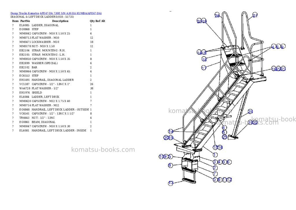 Komatsu afe47-da 730e s/n a30355 kumba Parts catalog cover Page 9