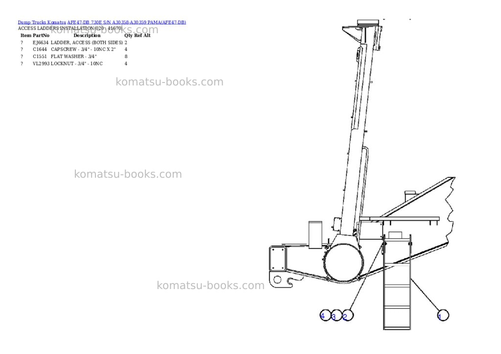 Komatsu afe47-db 730e s/n a30358-a30359 pama Parts catalog cover Page 10 Komatsu afe47-db 730e s/n a30358-a30359 pama Parts catalog cover Page 10