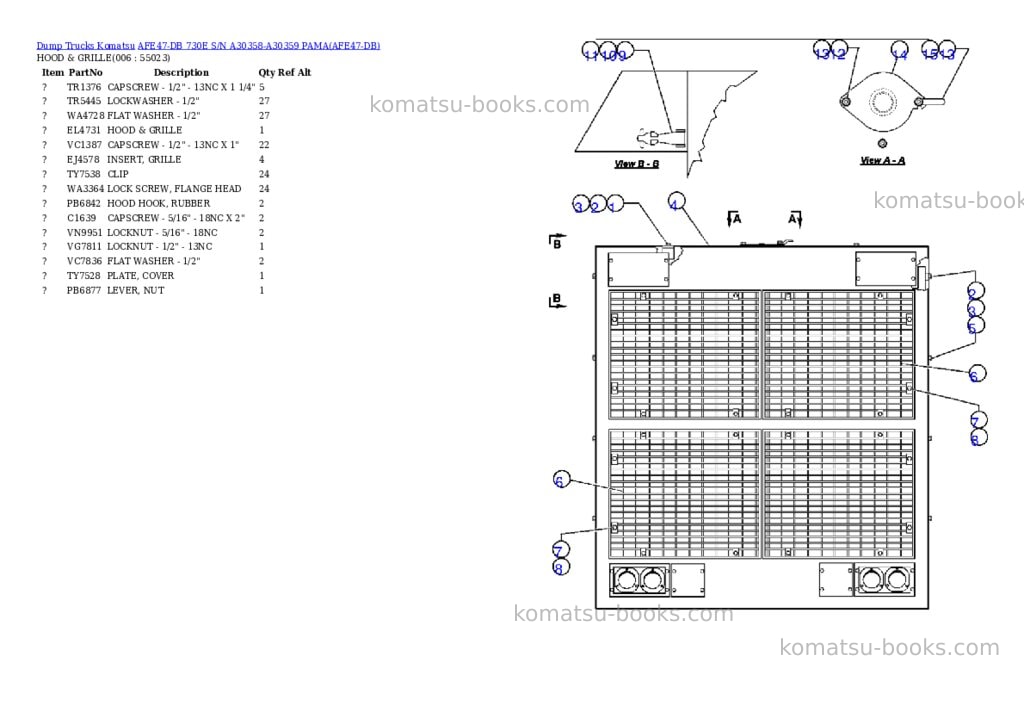 Komatsu afe47-db 730e s/n a30358-a30359 pama Parts catalog cover Page 3 Komatsu afe47-db 730e s/n a30358-a30359 pama Parts catalog cover Page 3