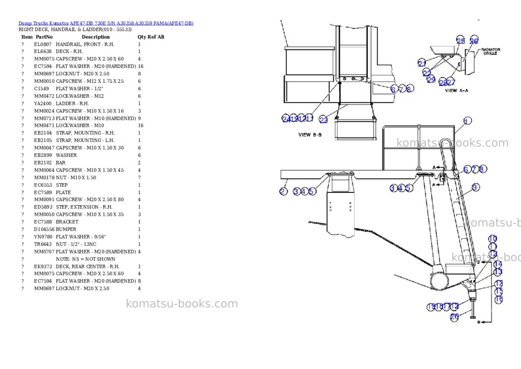 Komatsu afe47-db 730e s/n a30358-a30359 pama Parts catalog cover Page 5 Komatsu afe47-db 730e s/n a30358-a30359 pama Parts catalog cover Page 5