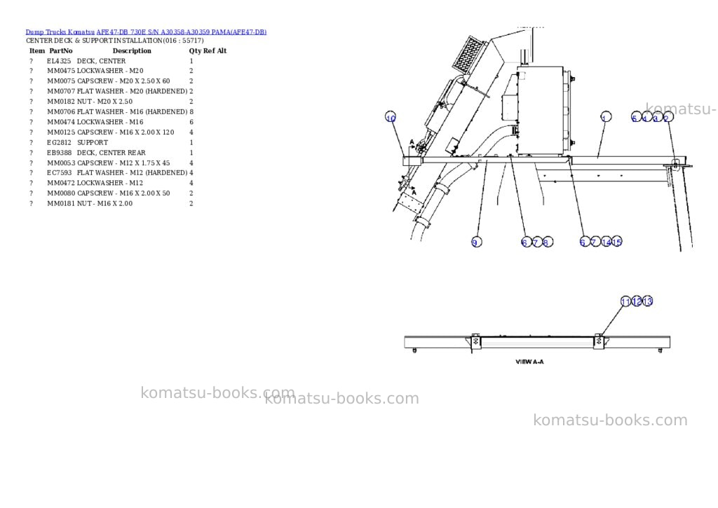 Komatsu afe47-db 730e s/n a30358-a30359 pama Parts catalog cover Page 8 Komatsu afe47-db 730e s/n a30358-a30359 pama Parts catalog cover Page 8