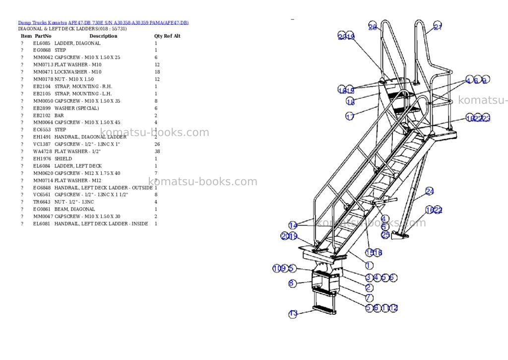 Komatsu afe47-db 730e s/n a30358-a30359 pama Parts catalog cover Page 9 Komatsu afe47-db 730e s/n a30358-a30359 pama Parts catalog cover Page 9