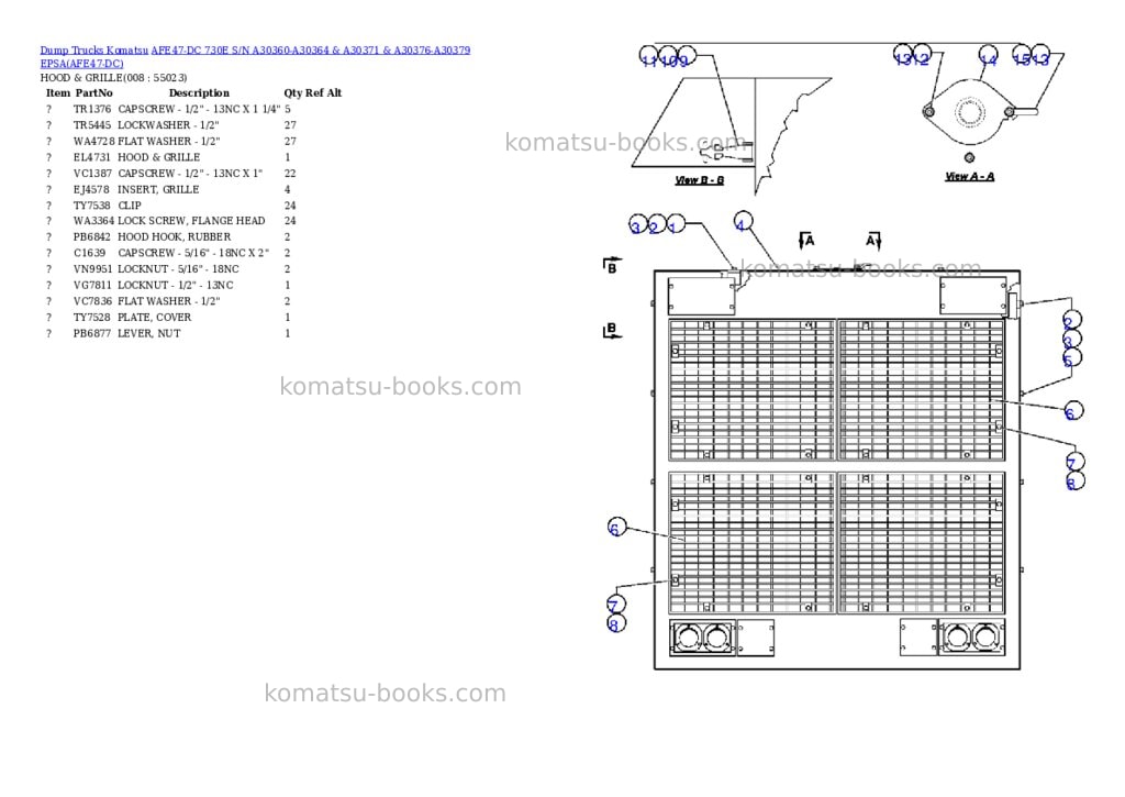 Komatsu afe47-dc 730e s/n a30360-a30364 & a30371 & a30376-a30379 epsa Parts catalog cover Page 4 Komatsu afe47-dc 730e s/n a30360-a30364 & a30371 & a30376-a30379 epsa Parts catalog cover Page 4