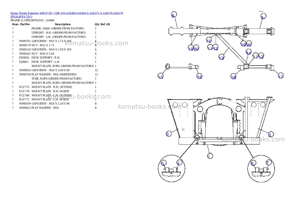 Komatsu afe47-dc 730e s/n a30360-a30364 & a30371 & a30376-a30379 epsa Parts catalog cover Page 5 Komatsu afe47-dc 730e s/n a30360-a30364 & a30371 & a30376-a30379 epsa Parts catalog cover Page 5