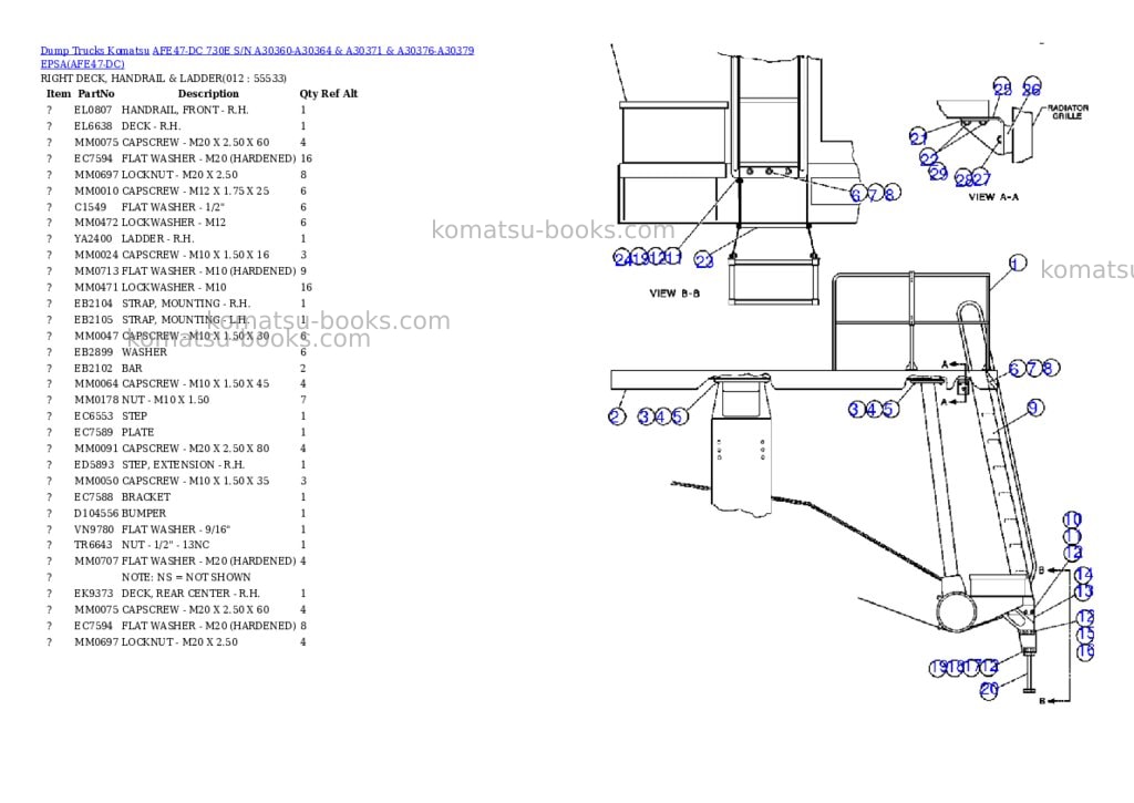 Komatsu afe47-dc 730e s/n a30360-a30364 & a30371 & a30376-a30379 epsa Parts catalog cover Page 6 Komatsu afe47-dc 730e s/n a30360-a30364 & a30371 & a30376-a30379 epsa Parts catalog cover Page 6