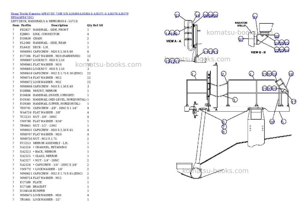 Komatsu afe47-dc 730e s/n a30360-a30364 & a30371 & a30376-a30379 epsa Parts catalog cover Page 7 Komatsu afe47-dc 730e s/n a30360-a30364 & a30371 & a30376-a30379 epsa Parts catalog cover Page 7