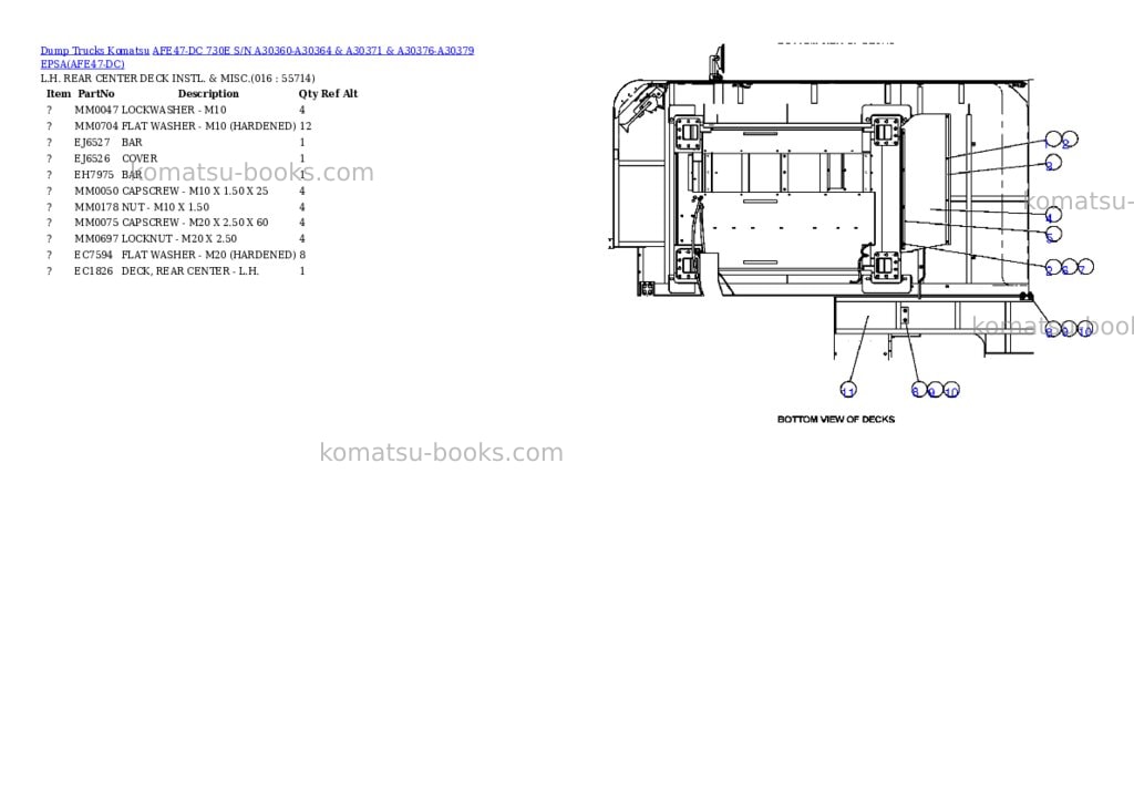 Komatsu afe47-dc 730e s/n a30360-a30364 & a30371 & a30376-a30379 epsa Parts catalog cover Page 8 Komatsu afe47-dc 730e s/n a30360-a30364 & a30371 & a30376-a30379 epsa Parts catalog cover Page 8