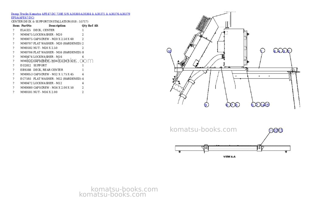 Komatsu afe47-dc 730e s/n a30360-a30364 & a30371 & a30376-a30379 epsa Parts catalog cover Page 9 Komatsu afe47-dc 730e s/n a30360-a30364 & a30371 & a30376-a30379 epsa Parts catalog cover Page 9