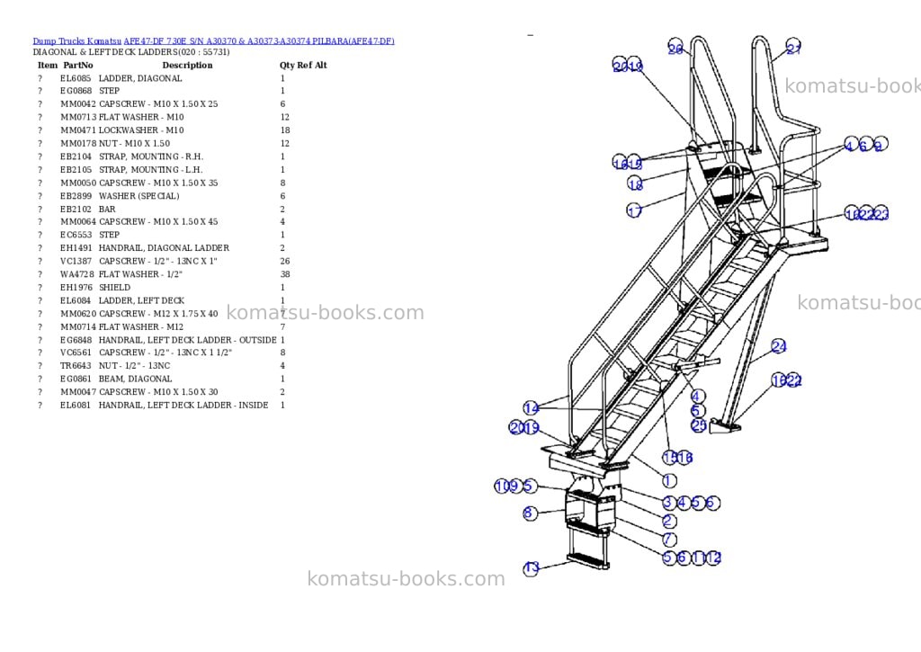 Komatsu afe47-df 730e s/n a30370 & a30373-a30374 pilbara Parts catalog cover Page 10