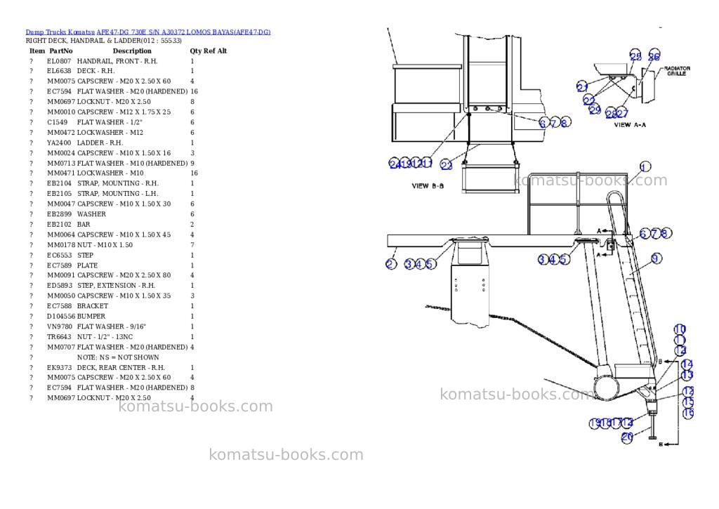 Komatsu afe47-dg 730e s/n a30372 lomos bayas Parts catalog cover Page 6 Komatsu afe47-dg 730e s/n a30372 lomos bayas Parts catalog cover Page 6