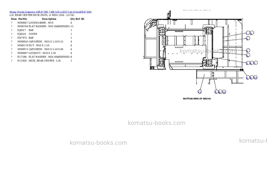Komatsu afe47-dh 730e s/n a30375 alcoa Parts catalog cover Page 8 Komatsu afe47-dh 730e s/n a30375 alcoa Parts catalog cover Page 8