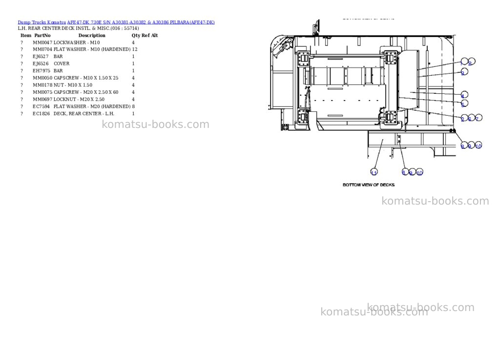 Komatsu afe47-dk 730e s/n a30381-a30382 & a30386 pilbara Parts catalog cover Page 8 Komatsu afe47-dk 730e s/n a30381-a30382 & a30386 pilbara Parts catalog cover Page 8
