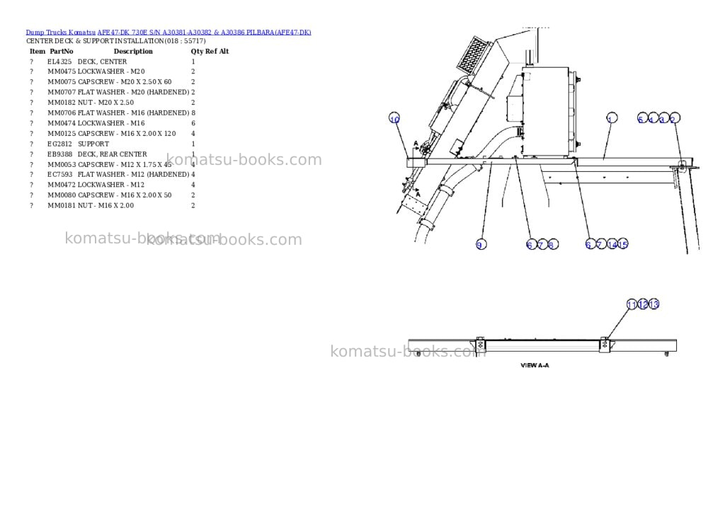 Komatsu afe47-dk 730e s/n a30381-a30382 & a30386 pilbara Parts catalog cover Page 9 Komatsu afe47-dk 730e s/n a30381-a30382 & a30386 pilbara Parts catalog cover Page 9