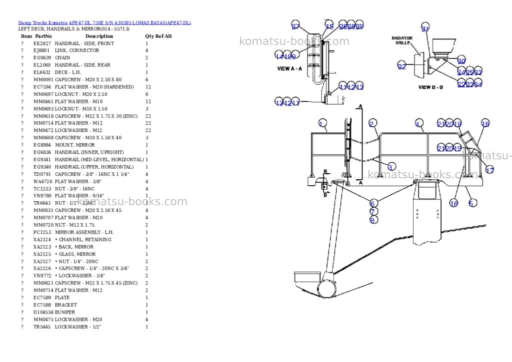 Komatsu afe47-dl 730e s/n a30385 lomas bayas Parts catalog cover Page 7