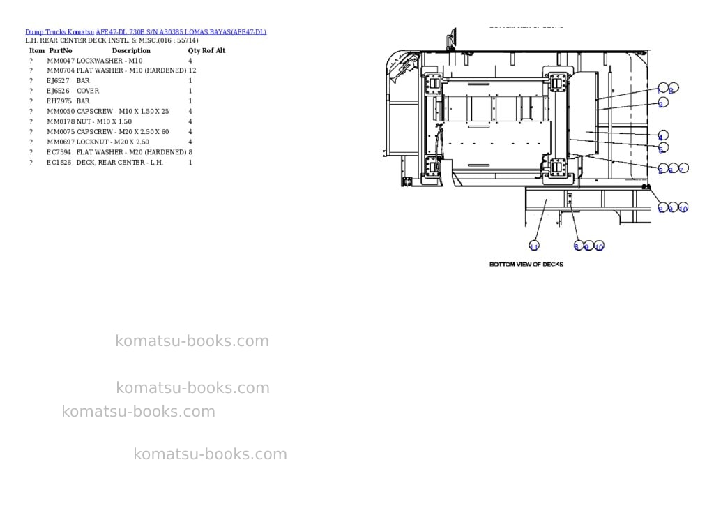Komatsu afe47-dl 730e s/n a30385 lomas bayas Parts catalog cover Page 8