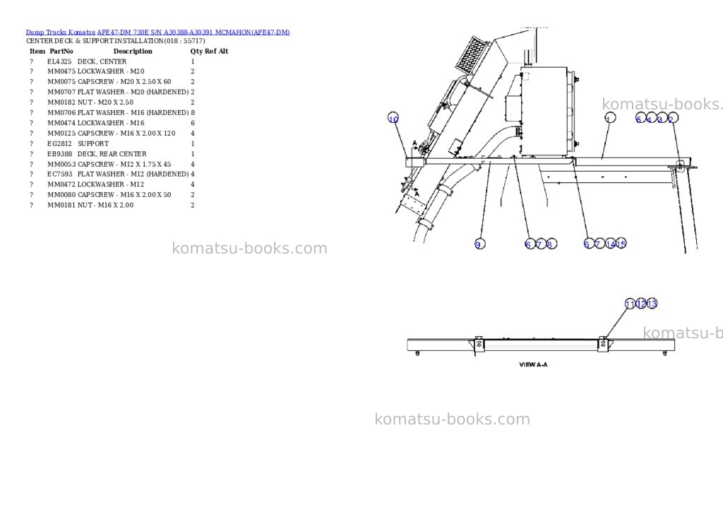 Komatsu afe47-dm 730e s/n a30388-a30391 mcmahon Parts catalog cover Page 9 Komatsu afe47-dm 730e s/n a30388-a30391 mcmahon Parts catalog cover Page 9