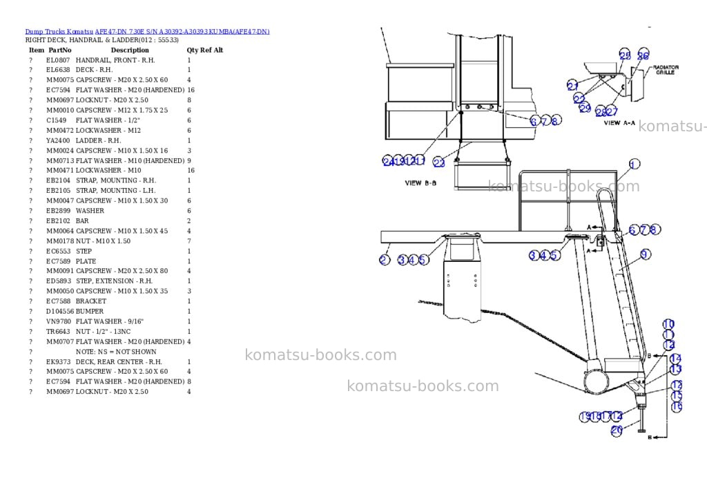 Komatsu afe47-dn 730e s/n a30392-a30393 kumba Parts catalog cover Page 6 Komatsu afe47-dn 730e s/n a30392-a30393 kumba Parts catalog cover Page 6