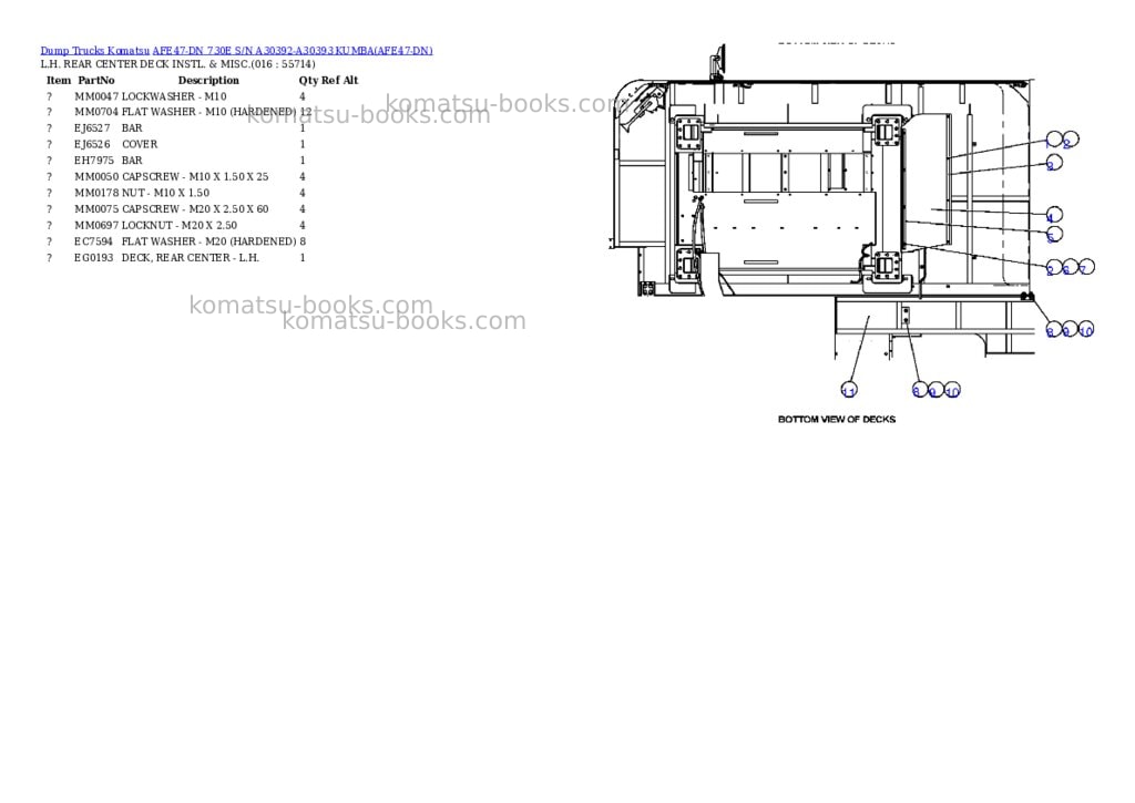 Komatsu afe47-dn 730e s/n a30392-a30393 kumba Parts catalog cover Page 8 Komatsu afe47-dn 730e s/n a30392-a30393 kumba Parts catalog cover Page 8