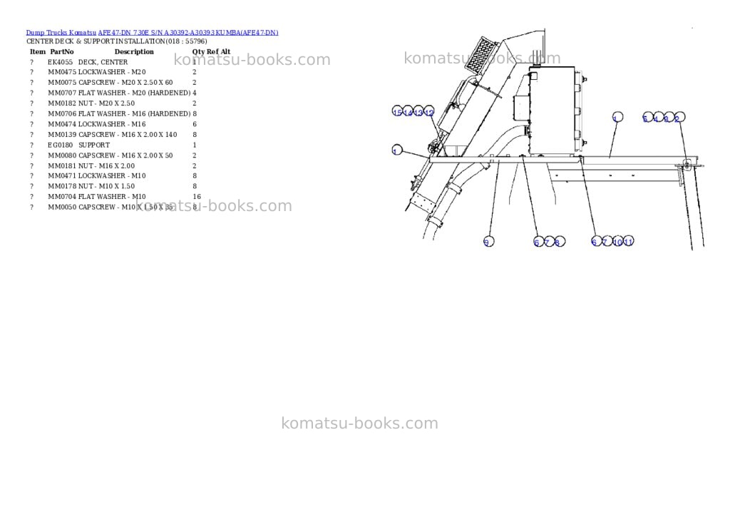 Komatsu afe47-dn 730e s/n a30392-a30393 kumba Parts catalog cover Page 9 Komatsu afe47-dn 730e s/n a30392-a30393 kumba Parts catalog cover Page 9