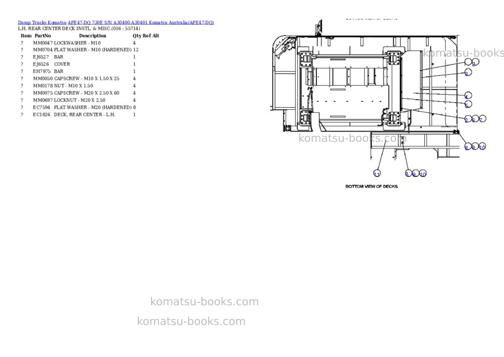 Komatsu afe47-dq 730e s/n a30400-a30401 komatsu australia Parts catalog cover Page 8 Komatsu afe47-dq 730e s/n a30400-a30401 komatsu australia Parts catalog cover Page 8