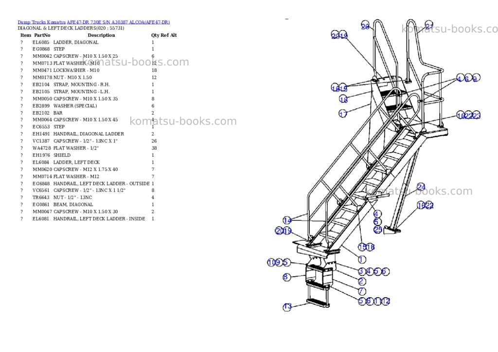 Komatsu afe47-dr 730e s/n a30387 alcoa Parts catalog cover Page 10 Komatsu afe47-dr 730e s/n a30387 alcoa Parts catalog cover Page 10