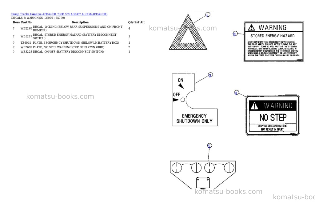 Komatsu afe47-dr 730e s/n a30387 alcoa Parts catalog cover Page 3 Komatsu afe47-dr 730e s/n a30387 alcoa Parts catalog cover Page 3