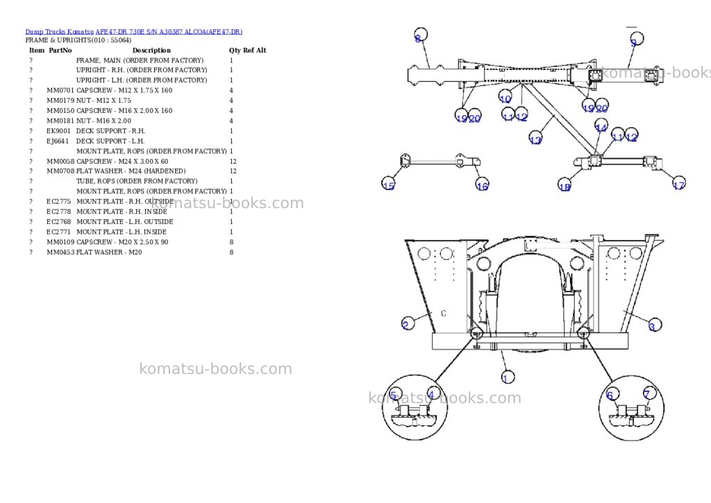 Komatsu afe47-dr 730e s/n a30387 alcoa Parts catalog cover Page 5 Komatsu afe47-dr 730e s/n a30387 alcoa Parts catalog cover Page 5