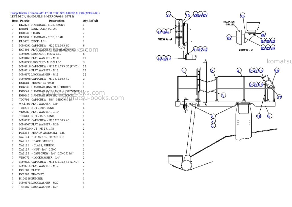 Komatsu afe47-dr 730e s/n a30387 alcoa Parts catalog cover Page 7 Komatsu afe47-dr 730e s/n a30387 alcoa Parts catalog cover Page 7
