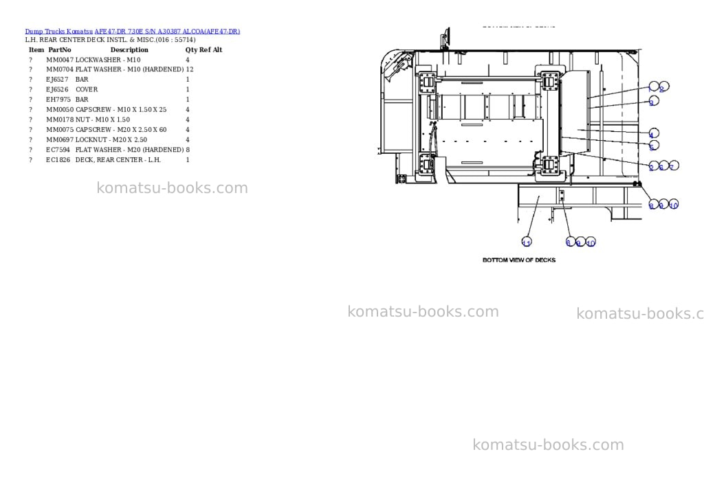 Komatsu afe47-dr 730e s/n a30387 alcoa Parts catalog cover Page 8 Komatsu afe47-dr 730e s/n a30387 alcoa Parts catalog cover Page 8
