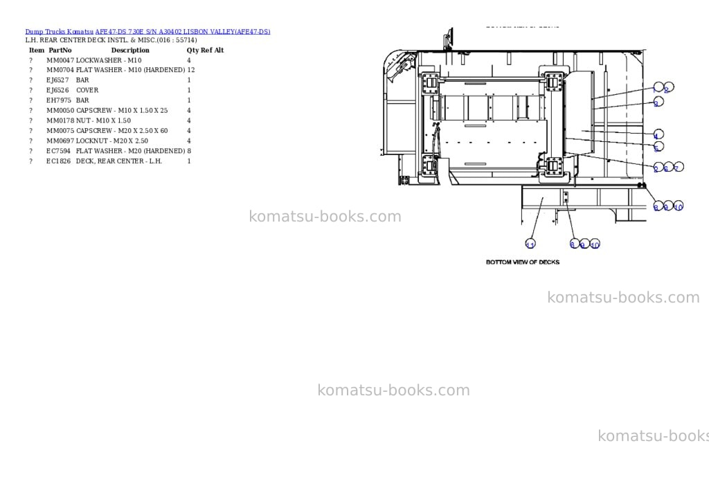 Komatsu afe47-ds 730e s/n a30402 lisbon valley Parts catalog cover Page 8 Komatsu afe47-ds 730e s/n a30402 lisbon valley Parts catalog cover Page 8