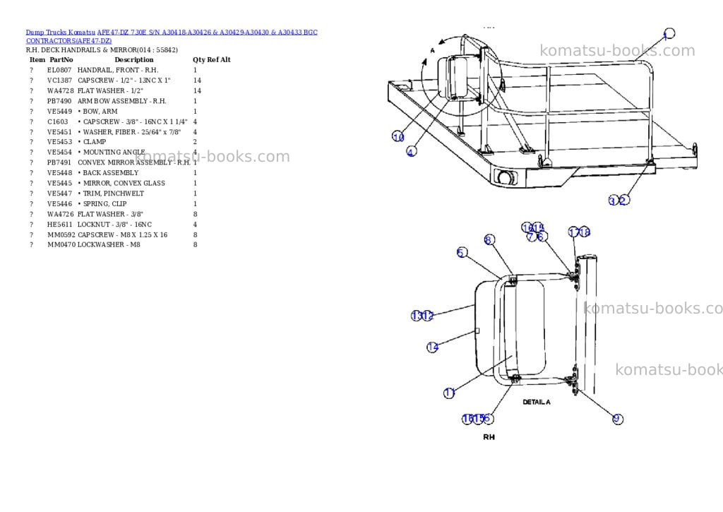 Komatsu afe47-dz 730e s/n a30418-a30426 & a30429-a30430 & a30433 bgc contractors Parts catalog cover Page 7 Komatsu afe47-dz 730e s/n a30418-a30426 & a30429-a30430 & a30433 bgc contractors Parts catalog cover Page 7