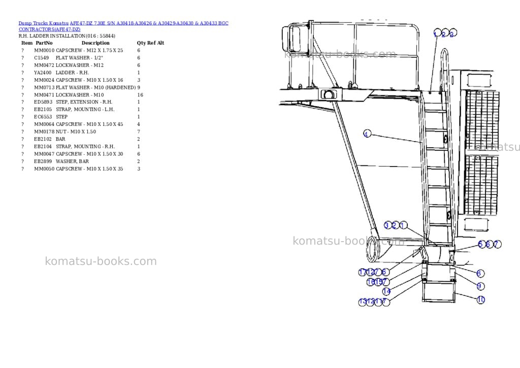 Komatsu afe47-dz 730e s/n a30418-a30426 & a30429-a30430 & a30433 bgc contractors Parts catalog cover Page 8 Komatsu afe47-dz 730e s/n a30418-a30426 & a30429-a30430 & a30433 bgc contractors Parts catalog cover Page 8