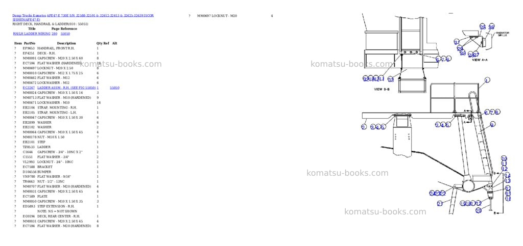 Komatsu afe47-e 730e s/n 32588-32591 & 32612-32613 & 32625-32639 iscor sishen Parts catalog cover Page 5