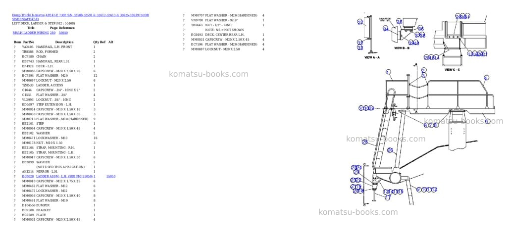 Komatsu afe47-e 730e s/n 32588-32591 & 32612-32613 & 32625-32639 iscor sishen Parts catalog cover Page 6